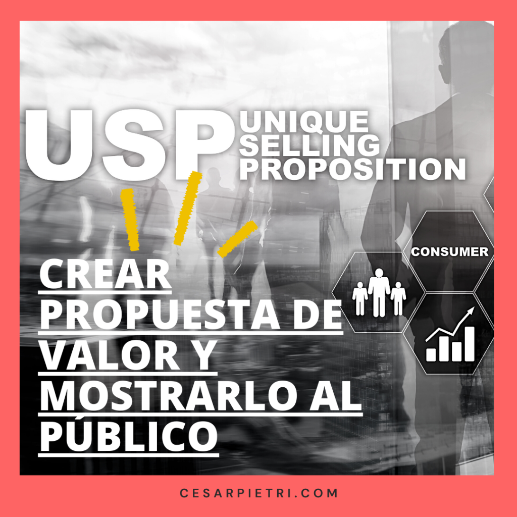 Crear propuesta de valor y mostrarlo al público